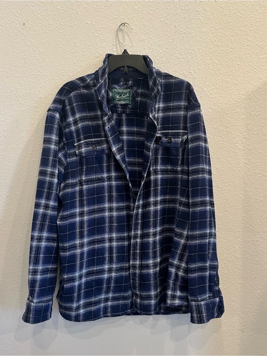 Woolrich Other - Woolrich Navy and White Plaid Flannel Shirt Jacket | Wool | Cabincore | Size XXL